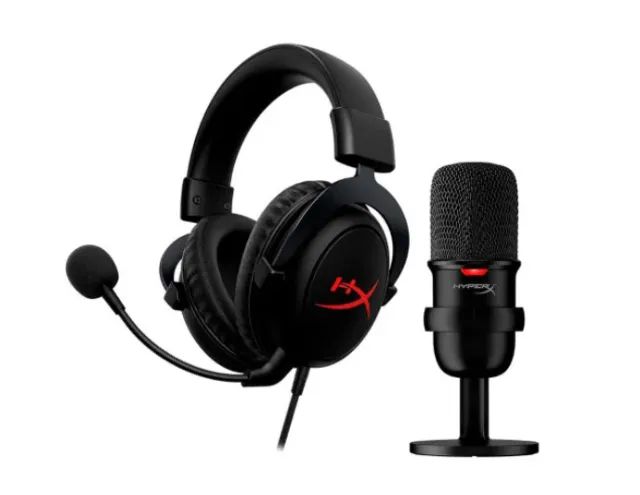 Kit Gamer starter, headset e microfone Hyperx Solo Streamer, Novo lacrado