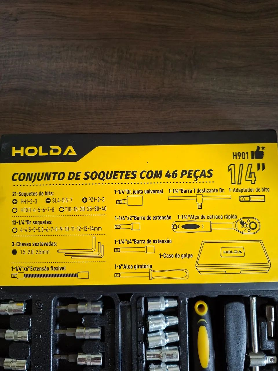 Jogo de chave catraca 46 pcs soquetes ferramenta - Foto 4