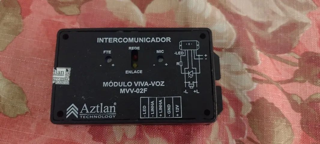 Interfone Modulo Viva Voz Elevador Placa Mvv02 Aztlan Preto 12v/24v - Foto 2