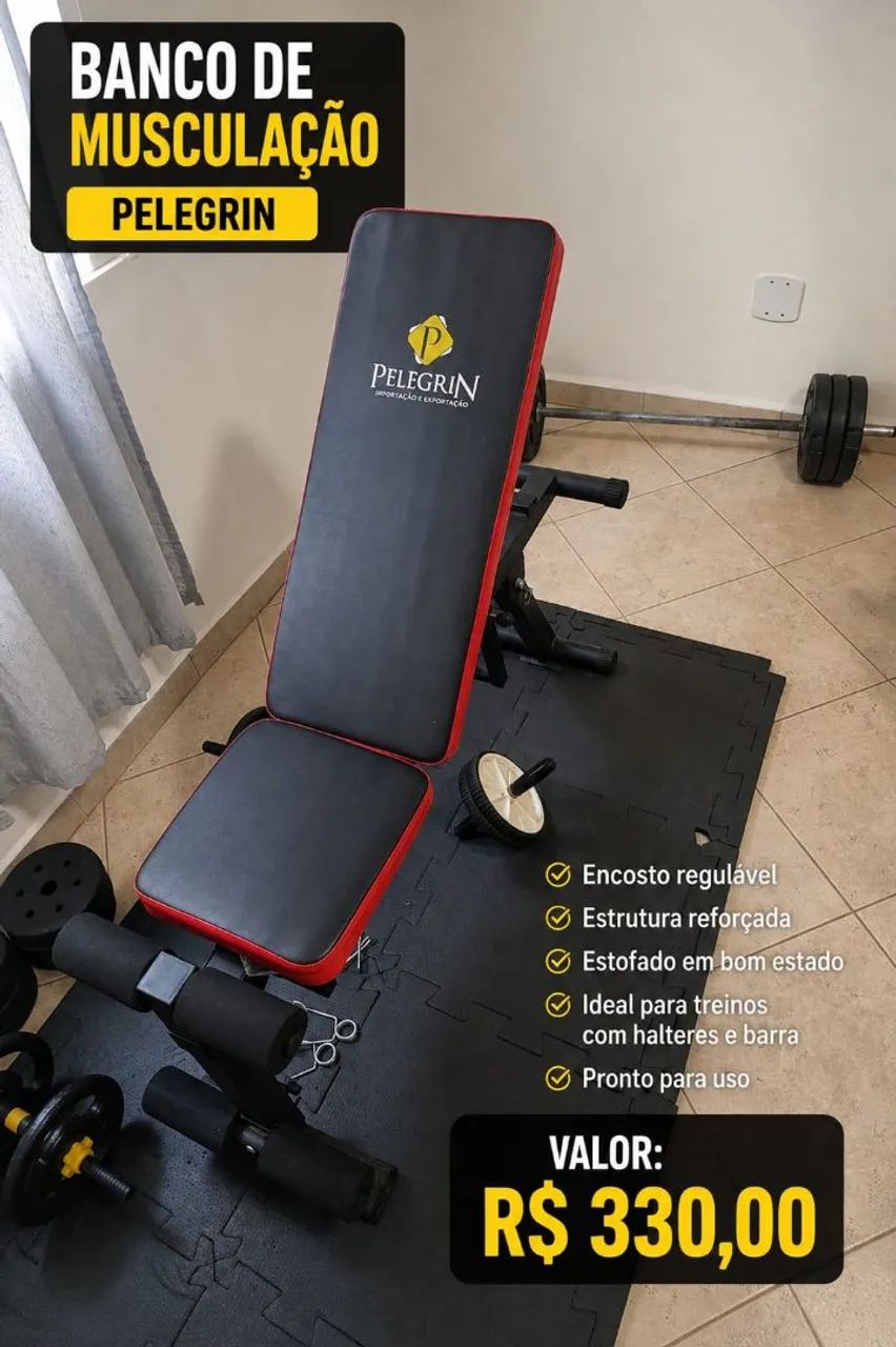 Banco inclinável para exercícios 