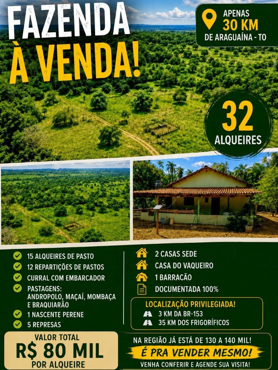 FAZENDA A VENDA ótima oportunidade 