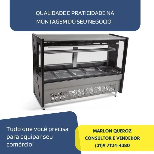 Balcão de Açougue 1,75 metros Preto Polar 220V