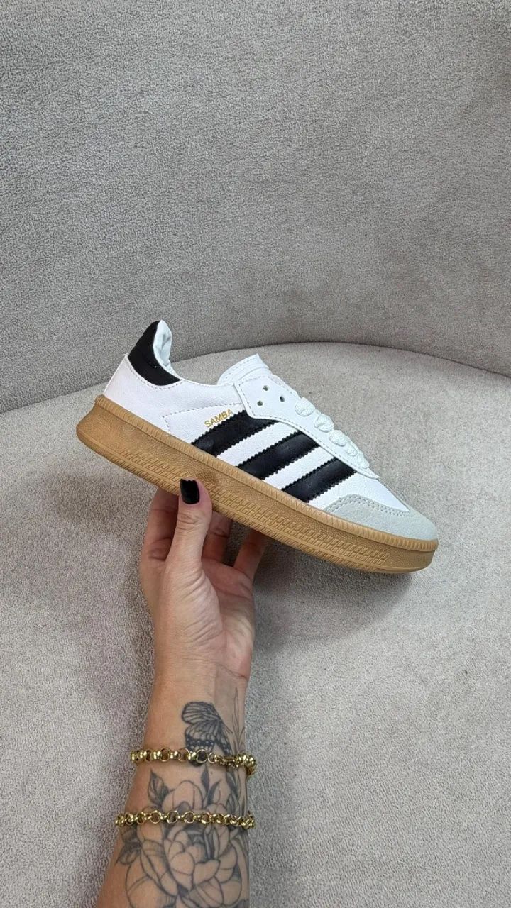 Tênis Adidas Samba Premium 02 cadarços Cor: Branco Unissex Disponível 34 ao 43 (Foto Real) - Foto 6