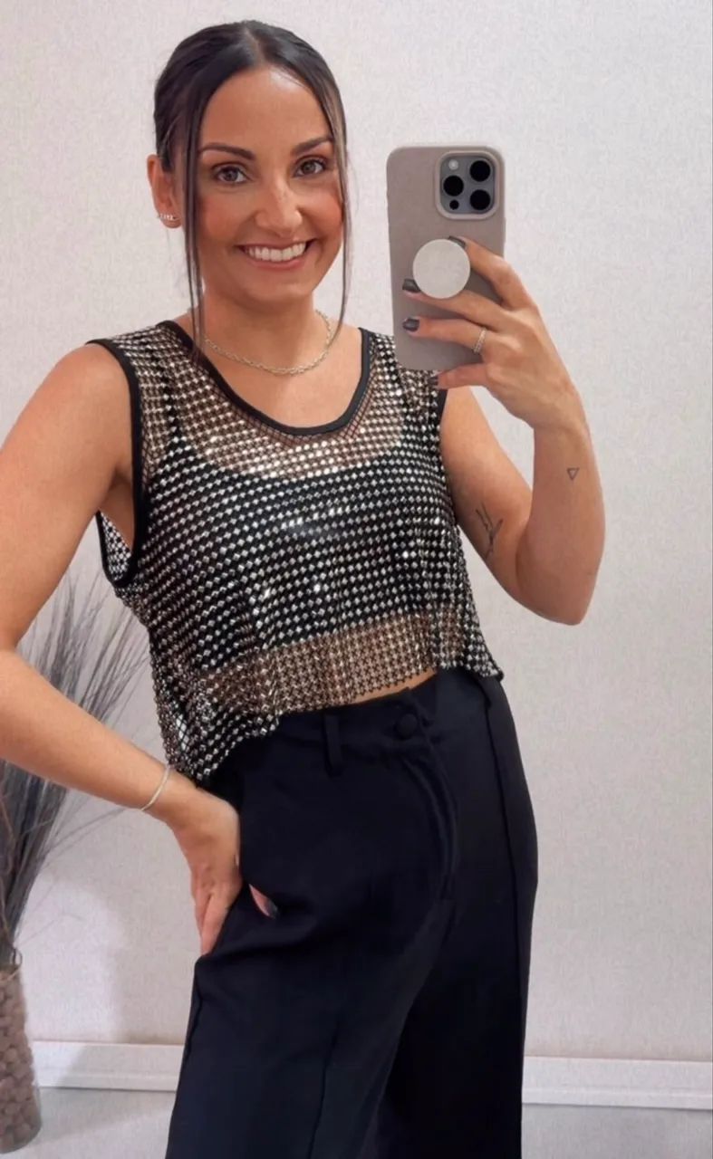 Regata Cropped com Strass