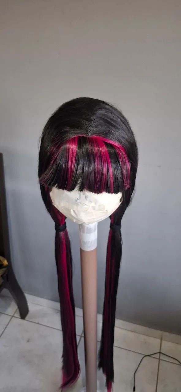 Peruca Draculaura Cosplay Monster High  - Foto 5