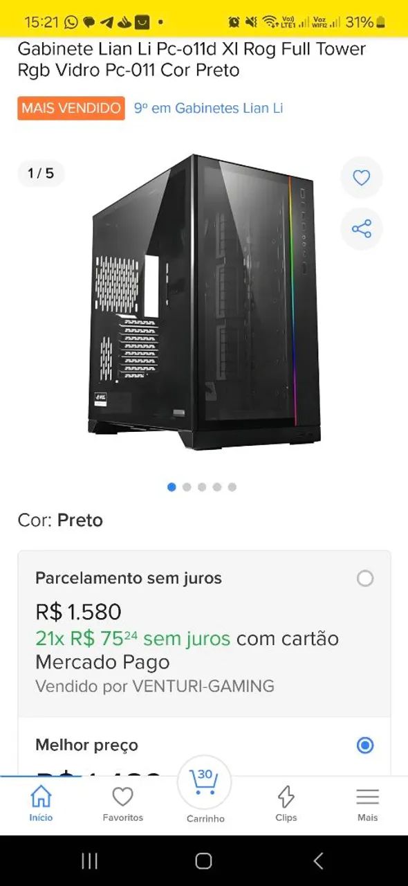 PC Game 80Gb + Monitor Odisseia 240Hk G7 27.P - Foto 3