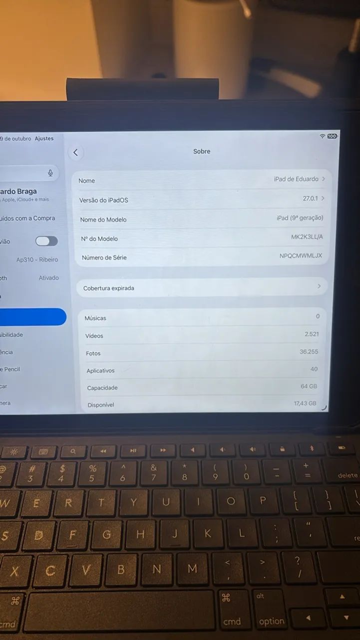 Ipad 9 + capa slim folio logitech - Foto 2