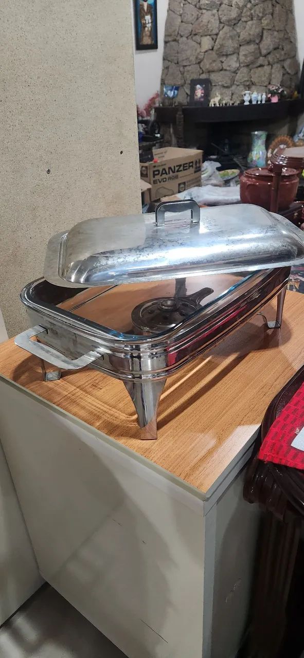 3 rechaut INOX com vidro e uma chapa - Foto 2