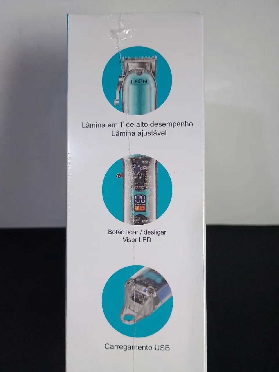 Máquina Profissional recarregável Leon com pentes / MEGA PROMOÇÃO  - Foto 4