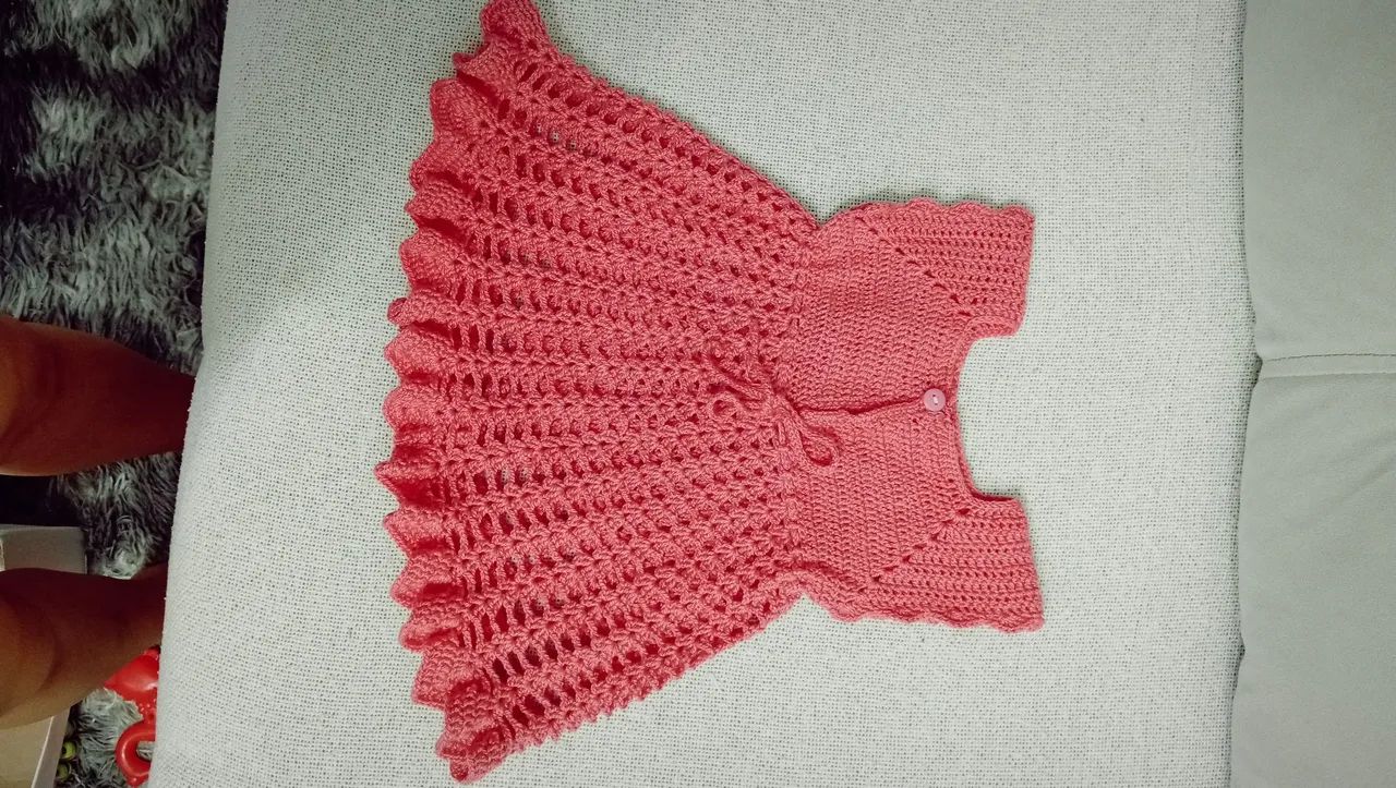 Vestido infantil em crochê  - Foto 2