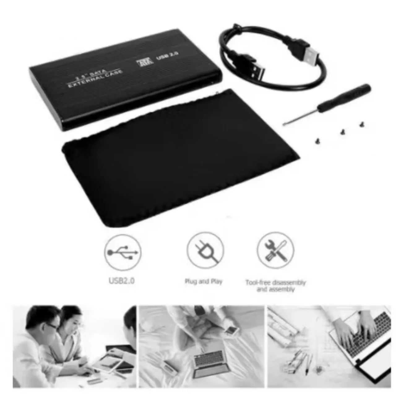 Case para HD ou SSD 2.5", USB 2.0 (Novo) - Foto 3