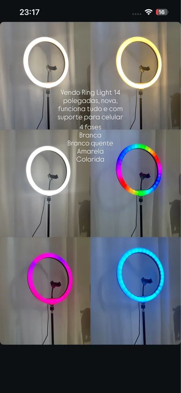Ring light 14 polegadas 2.10m