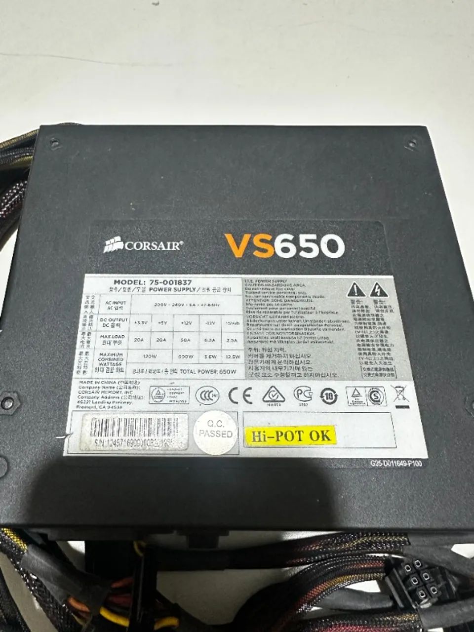 Fonte Corsair VS Series VS650 - Foto 4