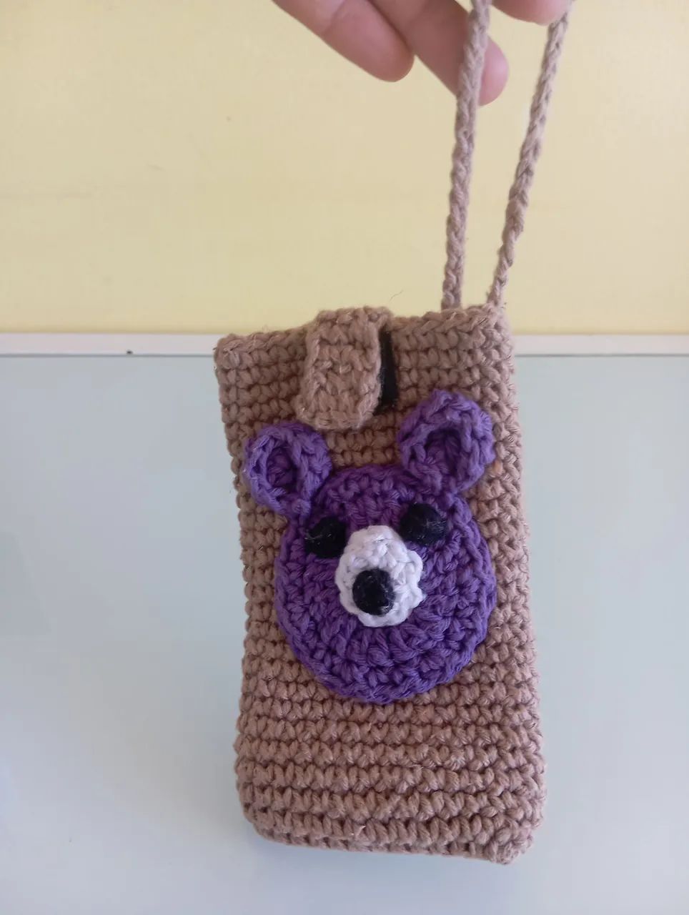 Bolsinha de crochê para celular  - Foto 4