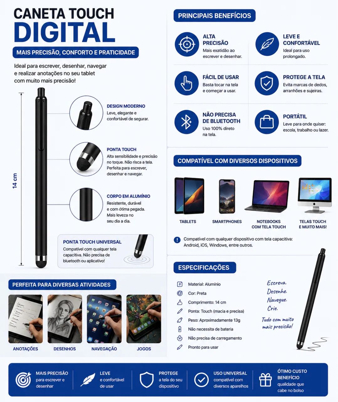     Kit Samsung Galaxy Tab A9: Capa + Caneta Touch + Película (Novo) - Foto 3