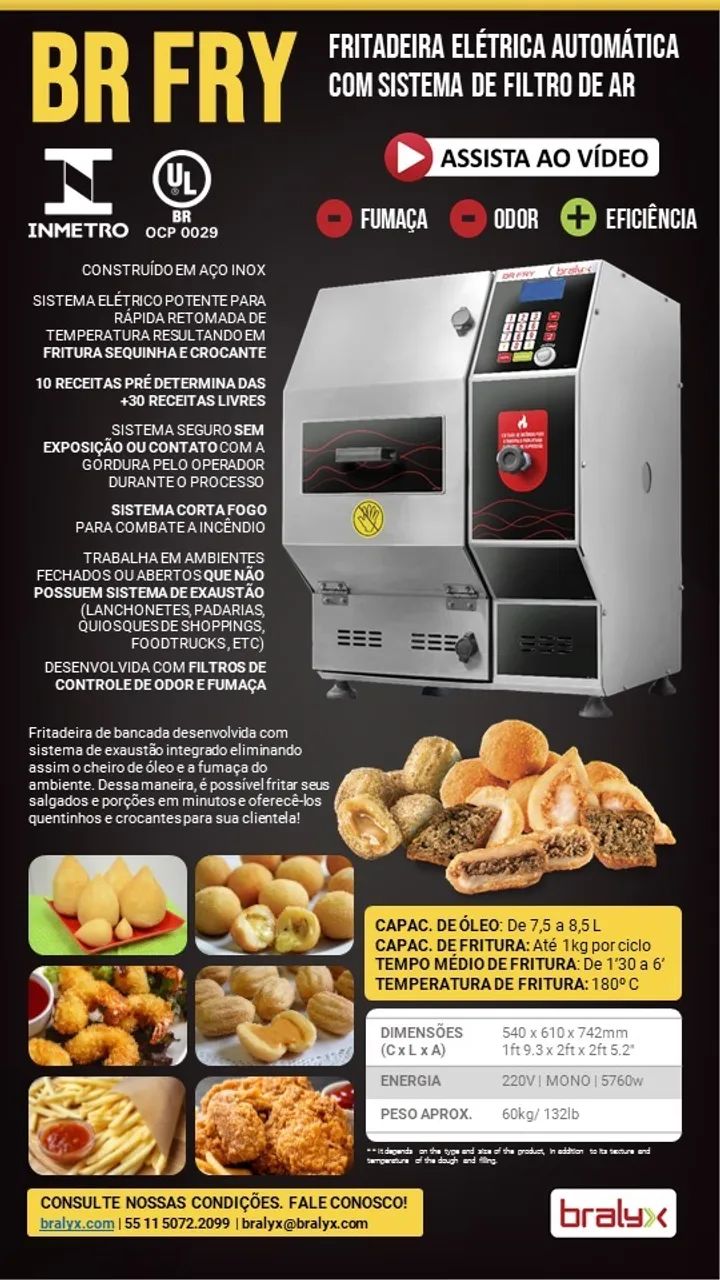 Fritadeira Elétrica Automática BR FRY com Exaustão - SEM FUMAÇA - Foto 2