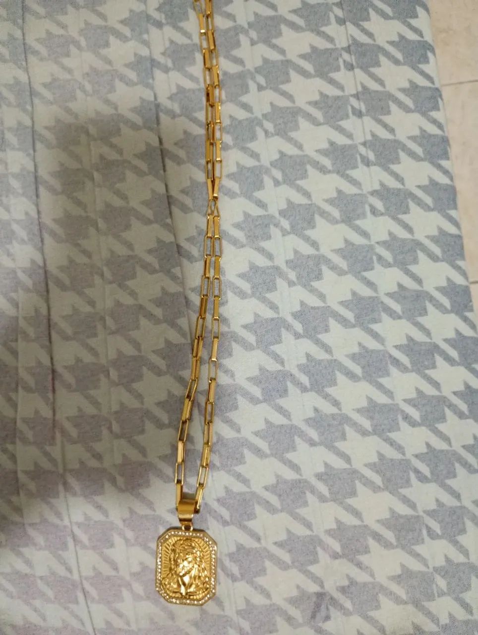 Corrente de Moeda antiga com pingente e dedeira