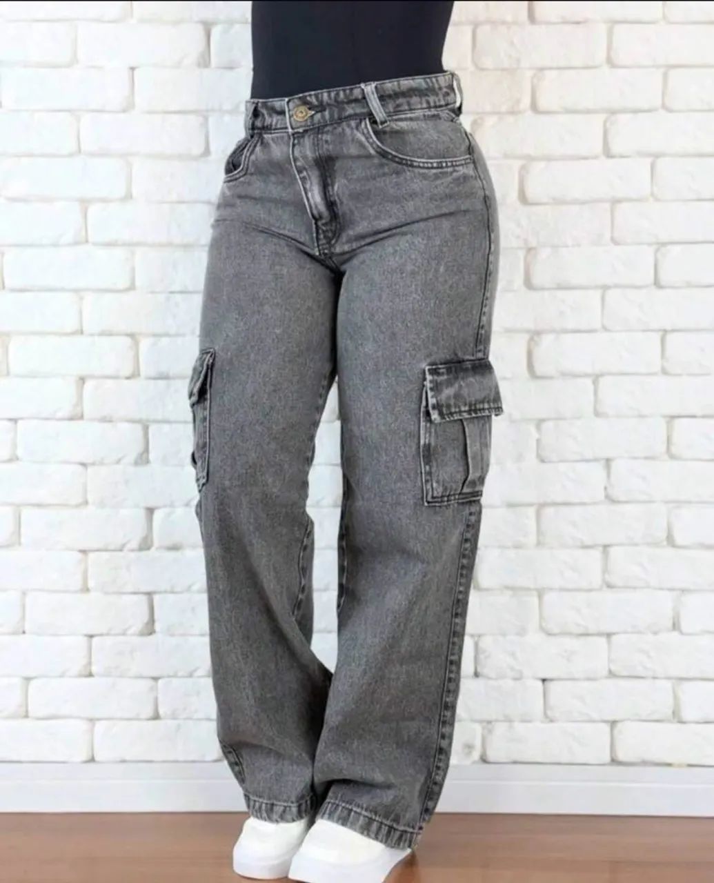 Calça jeans cargo, NOVA.