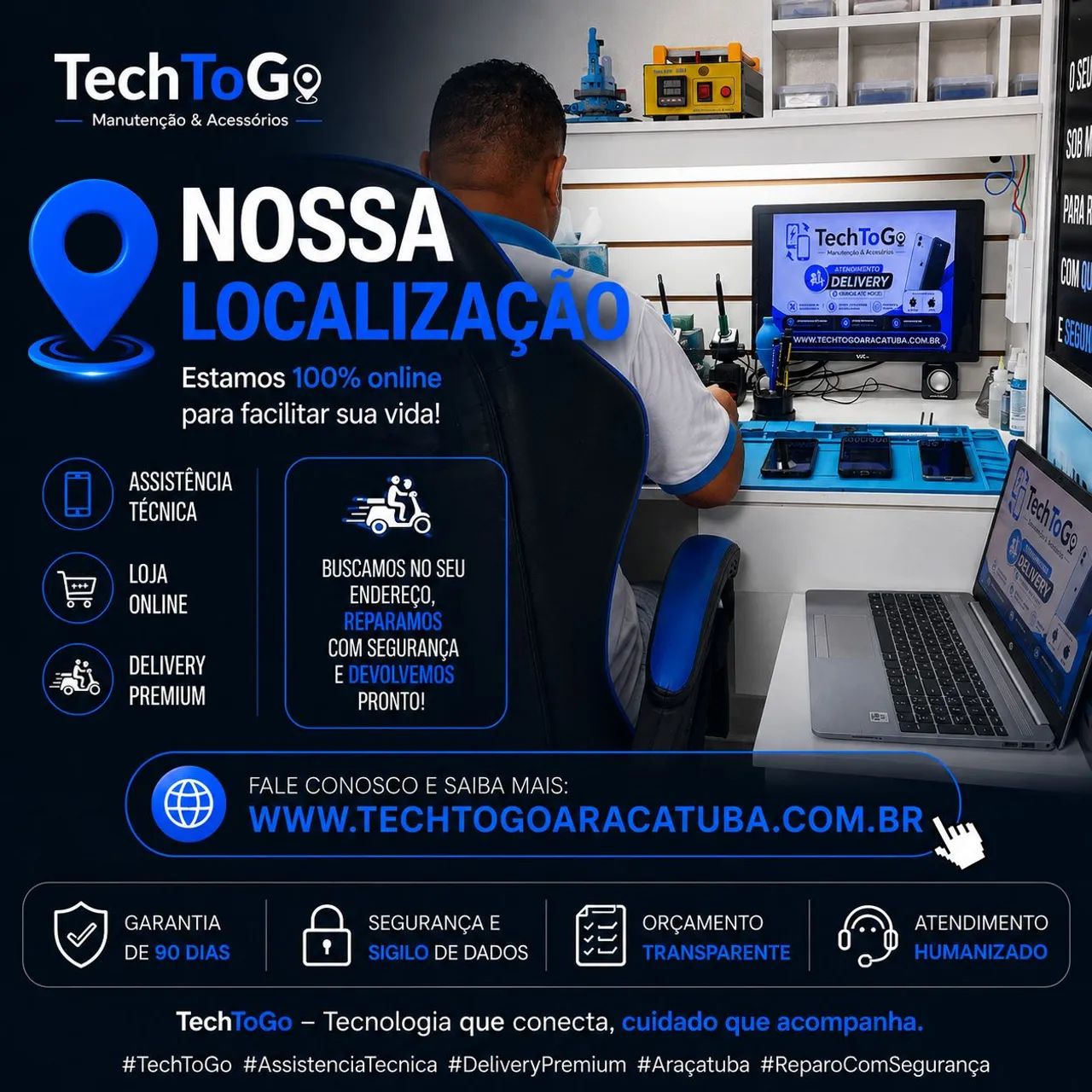 Assistência técnica de celulares delivery 