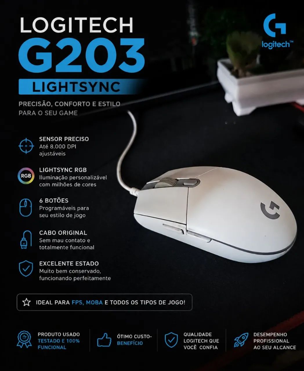 Mouse Logitech G203 - Foto 2