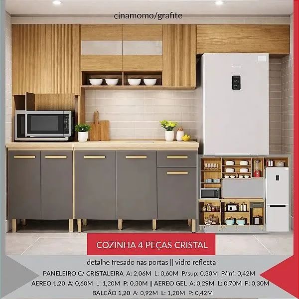 Armário de Cozinha Crystal Completa  - Foto 2