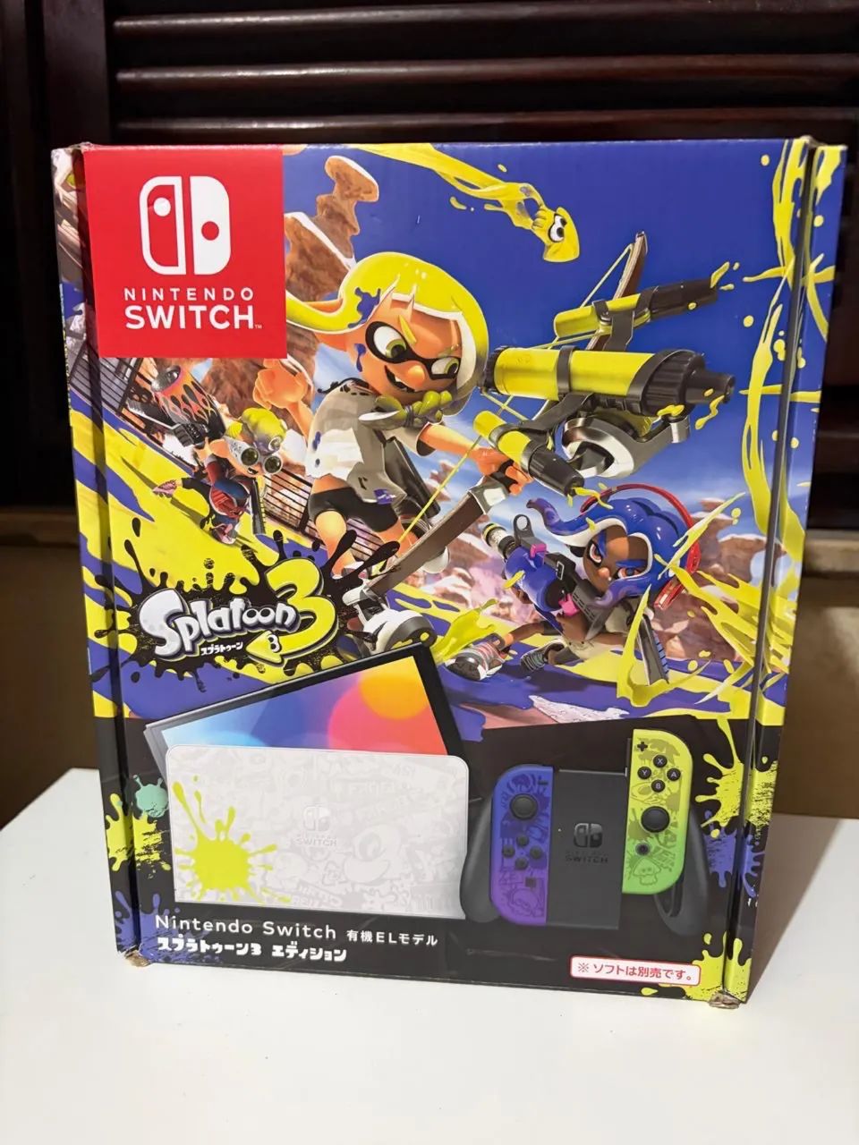 Console Nintendo Switch OLED 64GB Splatoon 3 + Controle Pro e Case Splatoon - Foto 2