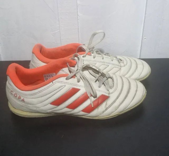 Chuteira Adidas Copa 19.4 TF Futsal - Branca com Laranja - Tam:42 - Foto 3