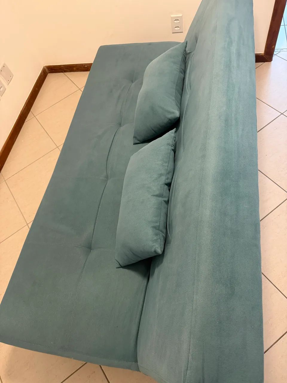 Sofá-cama Verde Água em perfeito estado