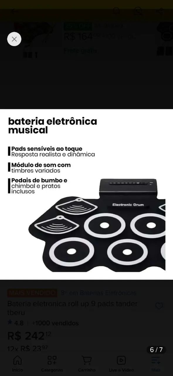 Bateria eletrônica roll  - Foto 4