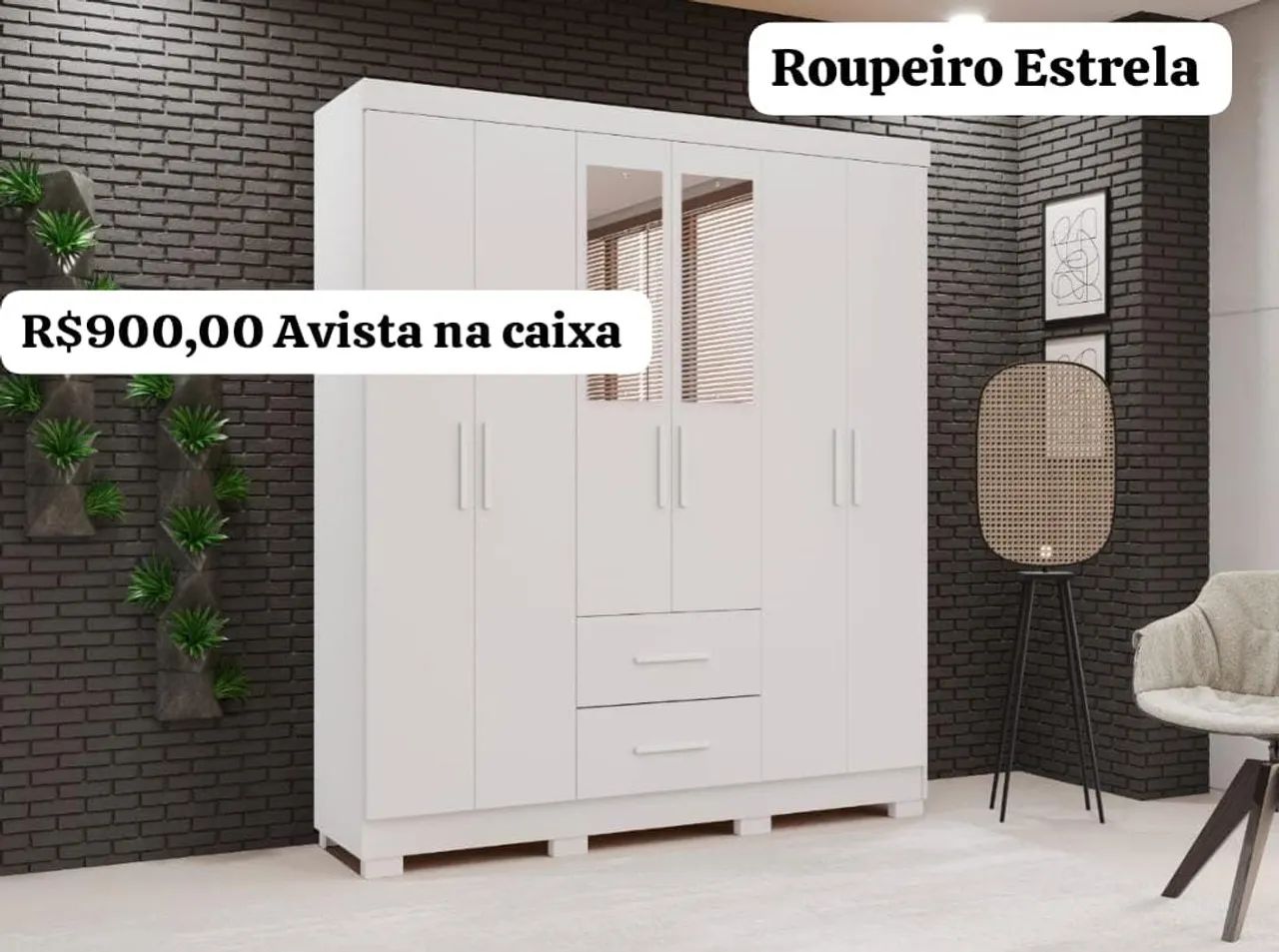 Roupeiro Estrela 6pts com espelho Novo na caixa 