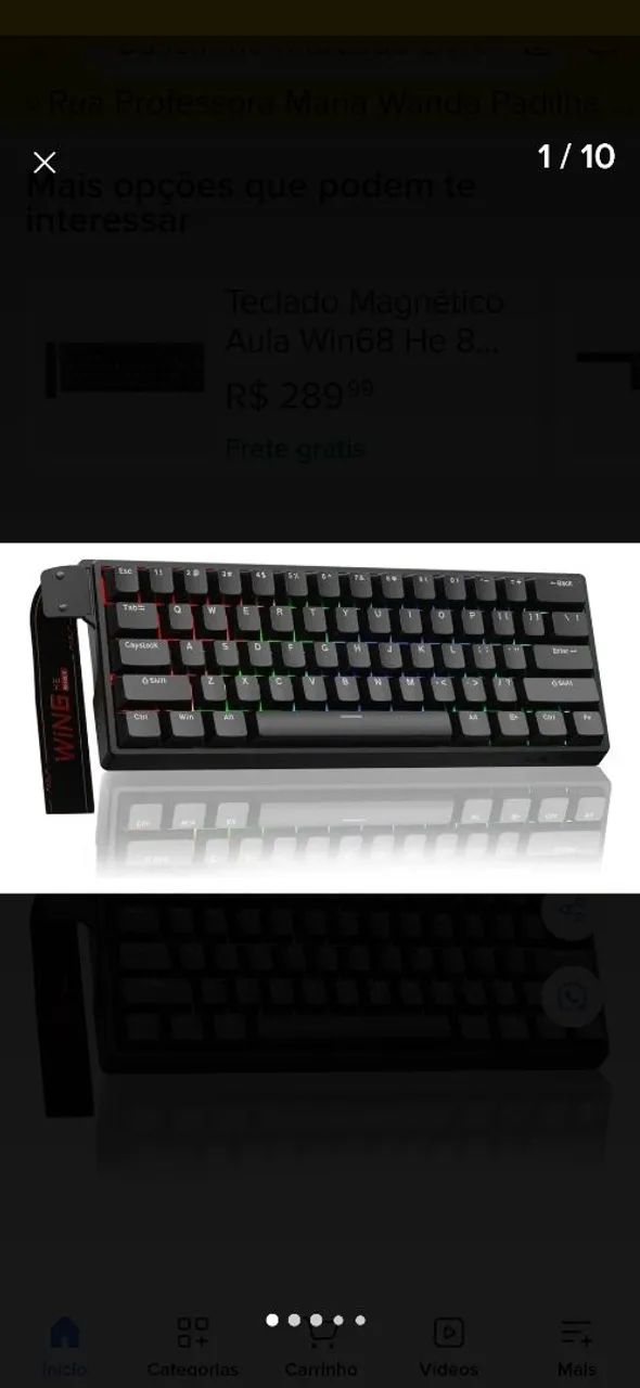Teclado gamer Aula win60 60% (novo)