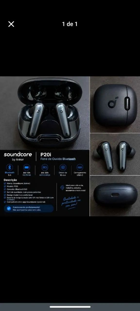 Fone de ouvido bluetooth 