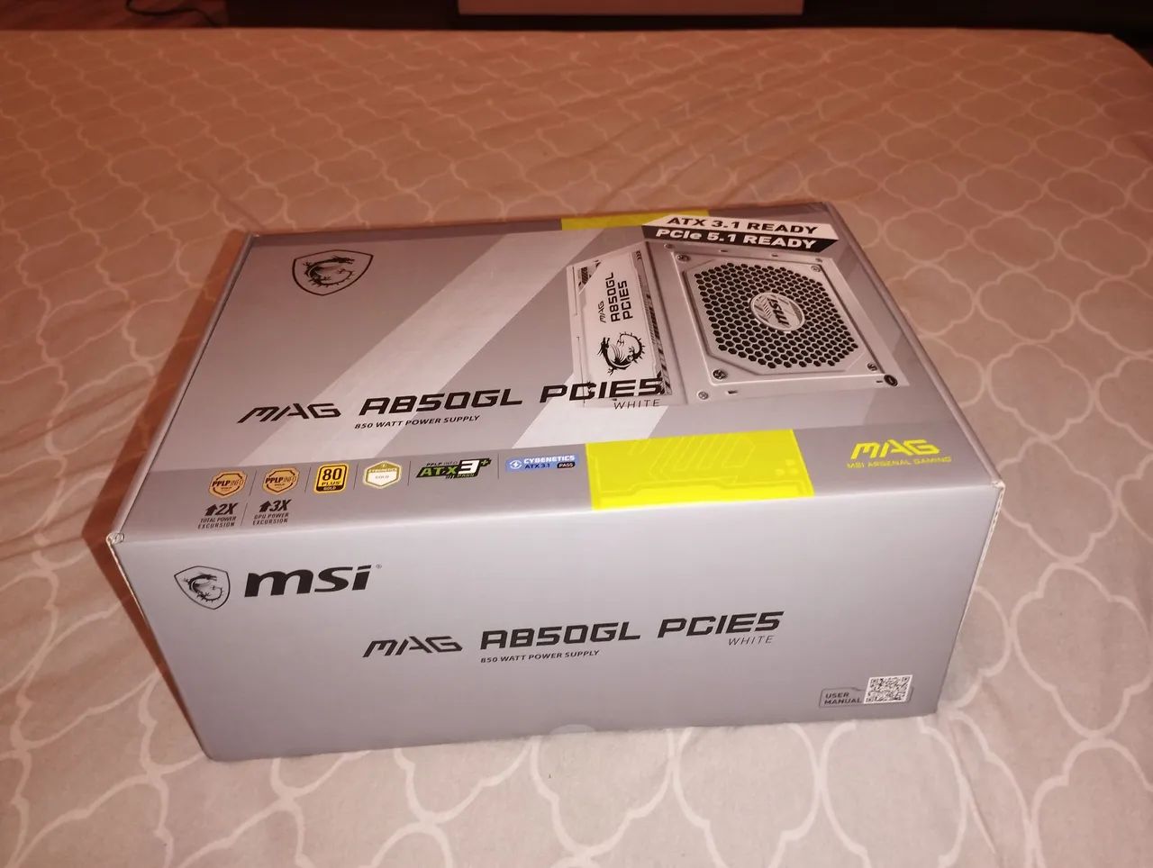 Fonte MSI MAG A850GL 850W 80 Plus Gold - Nova, Nunca Usada