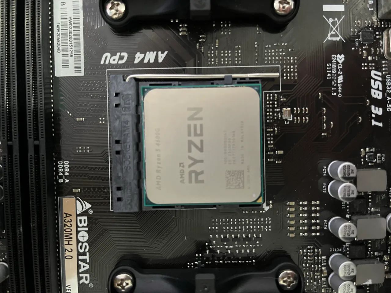 PLACA MÃE BIOSTAR A320MH 2.0 + PROCESSADOR RYZEN 5 4.600G - Foto 2