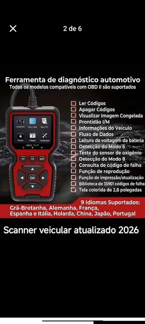 Scanner Automotivo V519 OBD2