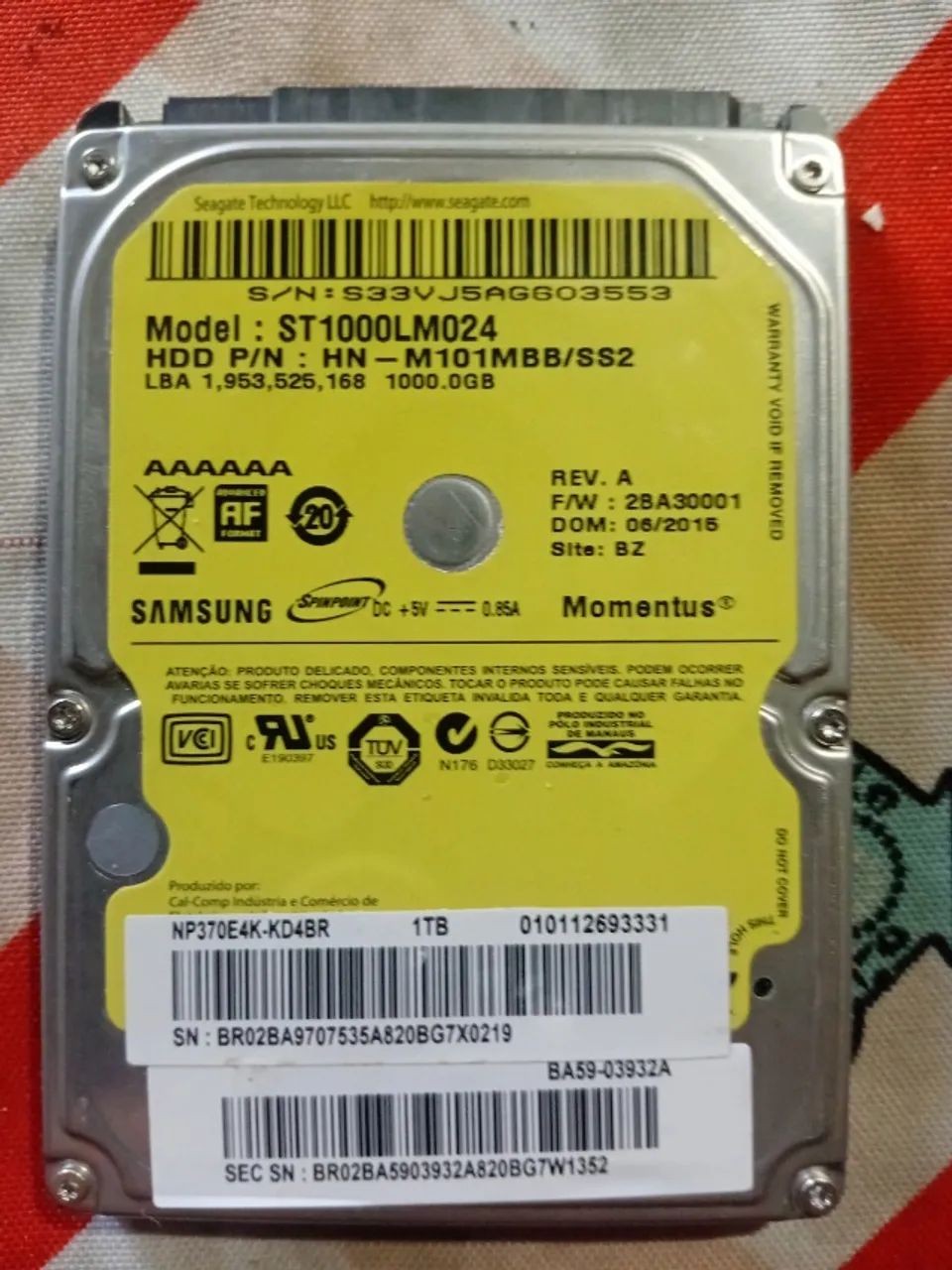 HDD 1T SAMSUNG (NOTEBOOK)