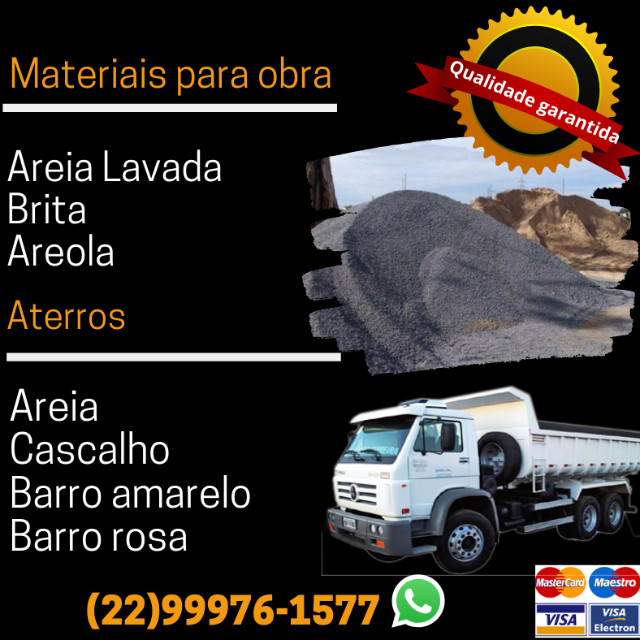 Aterro, Areia, Cascalho, Saibro, Brita, Areola