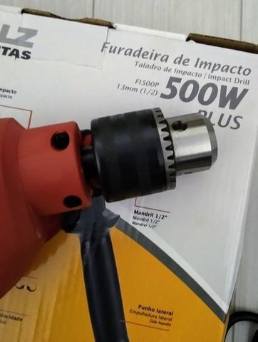 Furadeira de impacto 1/2" 500 watts velocidade reversível 110V Kit 41 peças - Foto 6
