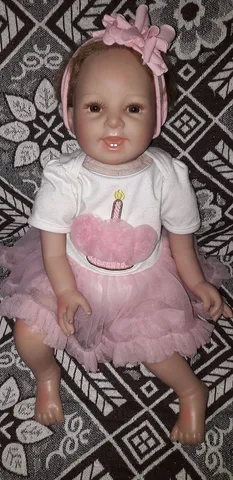 Boneca Baby Ninos Tipo Bebe Reborn Recem Nascida Baby Ninos Bonequinha Bebe  + Certidão Cotiplás Brinquedos