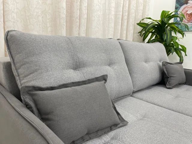 SOFÁ CAMA SUPER DESIGN TODO EM LINHO MOLAS BONNEL!!! L5283  - Foto 3