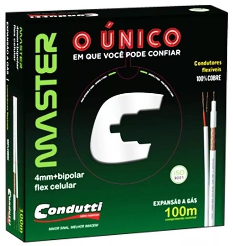 Caixa Cabo Coaxial Cftv 4mm 75% + Bipolar Master Condutti