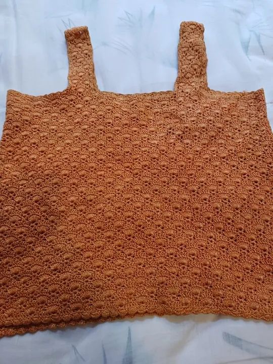 Blusa Feminina de Crochê em Linha Marrom - Foto 3