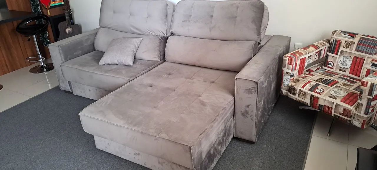 Sofá Cinza 4 Lugares (2,40m) - Foto 3