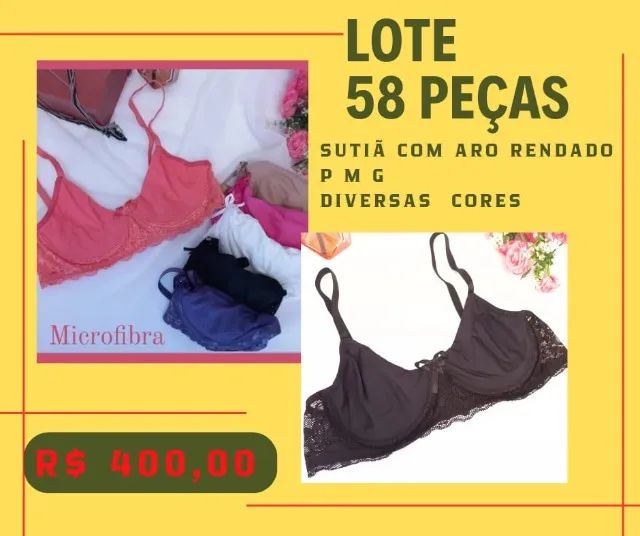 Sutiã de Aro de Microfibra com Renda Lote com 58 peças