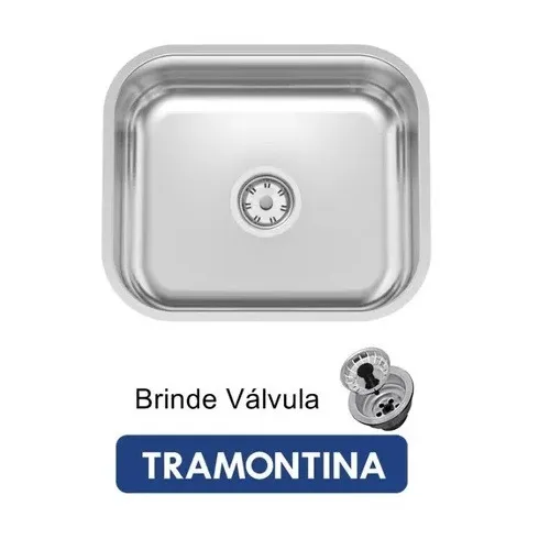 PRONTA ENTREGA | Cuba Cozinha Inox Tramontina 40x34 cm Com Válvula