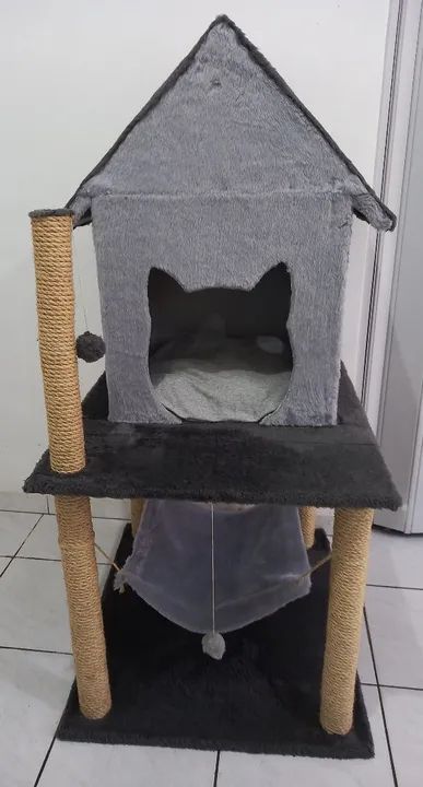 CASINHA COM ARRANHADOR TAMANHO GRANDE PARA GATOS 