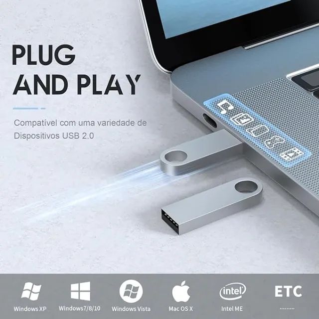Unidade Flash USB Mini Pen Drive Móvel Para PC E Celular, 8GB - Foto 2