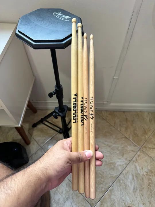 Pad de Treino para Bateria + 2 pares de Baqueta - Foto 3