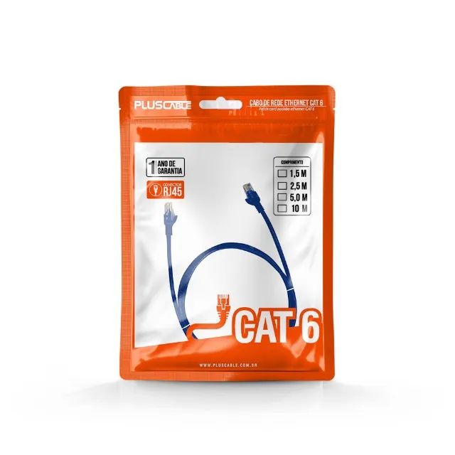 Cabo de Rede RJ-45 2.5M CAT6 PlusCable PC-ETH6U25BL - WZetta  - Foto 3