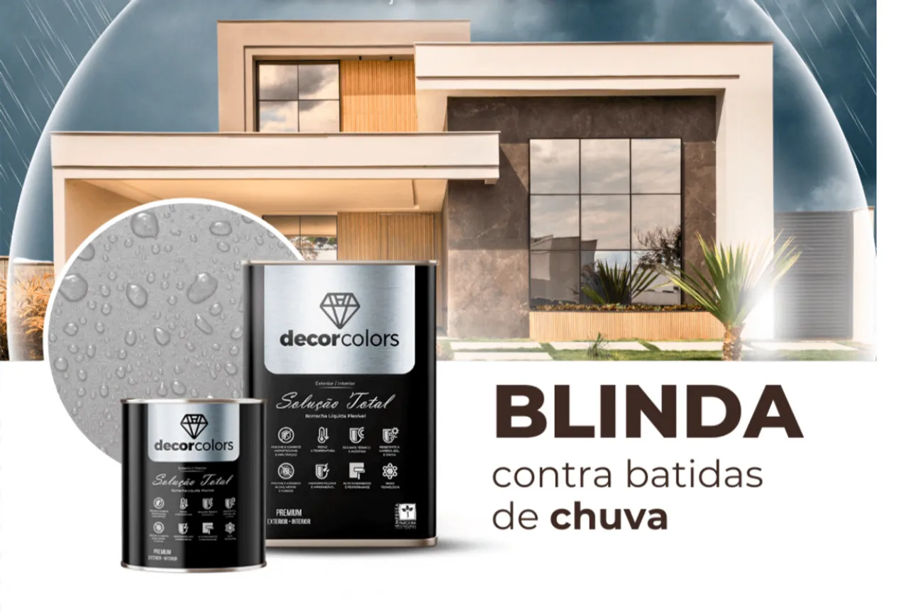 Tinta Decor Colors: Solução Total, Blinda contra chuva